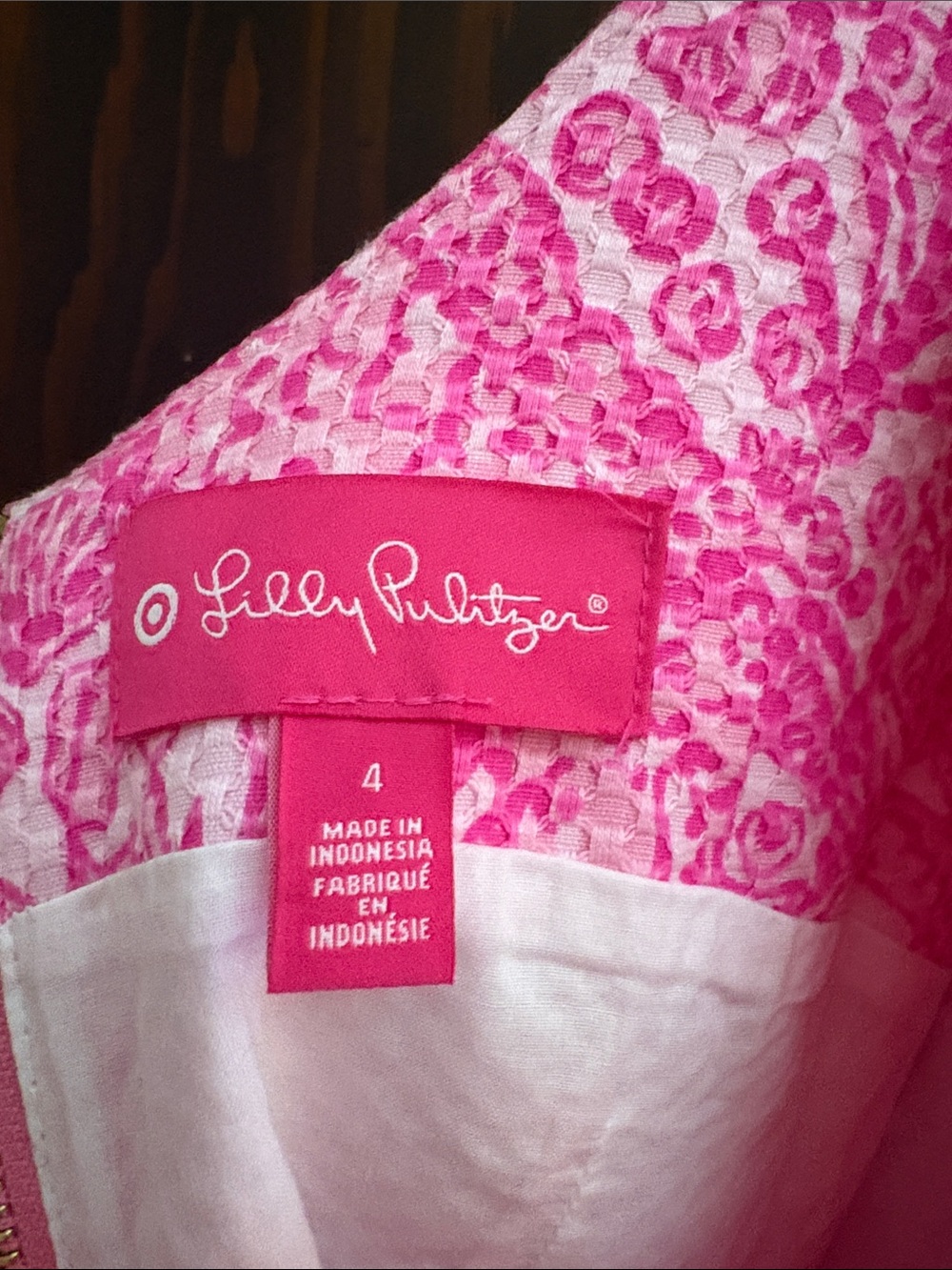Lilly Pulitzer Pink Sleeveless V-Neck Mini Dress with Scallop Trim - Picture 4 of 4